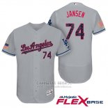 Camiseta Beisbol Hombre Los Angeles Dodgers 2017 Estrellas y Rayas Kenley Jansen Gris Flex Base