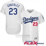 Camiseta Beisbol Hombre Los Angeles Dodgers Adrian Gonzalez Autentico Collection Flex Base Blanco