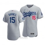 Camiseta Beisbol Hombre Los Angeles Dodgers Austin Barnes 2020 Autentico Alterno Gris