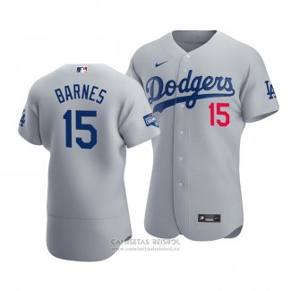 Camiseta Beisbol Hombre Los Angeles Dodgers Austin Barnes 2020 Autentico Alterno Gris
