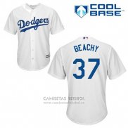 Camiseta Beisbol Hombre Los Angeles Dodgers Brandon Beachy 37 Blanco Primera Cool Base