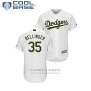 Camiseta Beisbol Hombre Los Angeles Dodgers Cody Bellinger 2018 Dia de los Caidos Cool Base Blanco