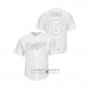 Camiseta Beisbol Hombre Los Angeles Dodgers Corey Seager 2019 Players Weekend Seags Replica Blanco