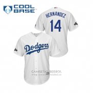 Camiseta Beisbol Hombre Los Angeles Dodgers Enrique Hernandez 2019 Postemporada Cool Base Blanco