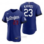 Camiseta Beisbol Hombre Los Angeles Dodgers Eric Karros 2021 City Connect Autentico Azul