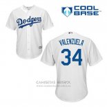 Camiseta Beisbol Hombre Los Angeles Dodgers Fernando Valenzuela 34 Blanco Primera Cool Base