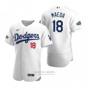 Camiseta Beisbol Hombre Los Angeles Dodgers Kenta Maeda Autentico 2020 Primera Blanco
