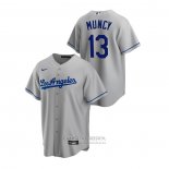 Camiseta Beisbol Hombre Los Angeles Dodgers Max Muncy Replica Road Gris