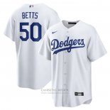 Camiseta Beisbol Hombre Los Angeles Dodgers Mookie Betts Primera Replica Blanco
