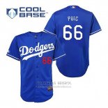 Camiseta Beisbol Hombre Los Angeles Dodgers Yasiel Puig 66 Azul Cool Base