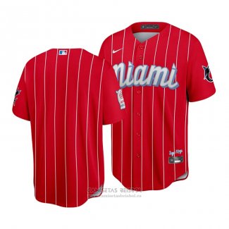 Camiseta Beisbol Hombre Miami Marlins 2021 City Connect Replica Rojo