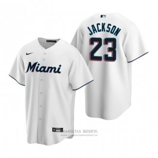Camiseta Beisbol Hombre Miami Marlins Alex Jackson Replica Primera Blanco
