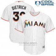Camiseta Beisbol Hombre Miami Marlins Derek Dietrich Blanco Cool Base