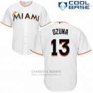 Camiseta Beisbol Hombre Miami Marlins Marcell Ozuna Blanco Autentico Collection Cool Base
