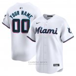 Camiseta Beisbol Hombre Miami Marlins Primera Limited Personalizada Blanco