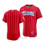 Camiseta Beisbol Hombre Miami Miami Marlins 2021 City Connect Autentico Rojo