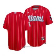 Camiseta Beisbol Hombre Miami Miami Marlins 2021 City Connect Replica Rojo