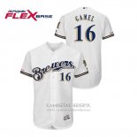 Camiseta Beisbol Hombre Milwaukee Brewers Ben Gamel Autentico Flex Base Blanco