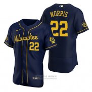 Camiseta Beisbol Hombre Milwaukee Brewers Daniel Norris Autentico Alterno Azul