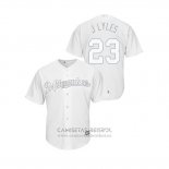 Camiseta Beisbol Hombre Milwaukee Brewers Jordan Lyles 2019 Players Weekend Replica Blanco