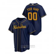 Camiseta Beisbol Hombre Milwaukee Brewers Personalizada Replica Alterno Azul