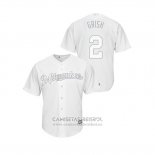 Camiseta Beisbol Hombre Milwaukee Brewers Trent Grish 2019 Players Weekend Replica Blanco