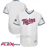 Camiseta Beisbol Hombre Minnesota Twins 2017 Estrellas y Rayas Blanco Flex Base