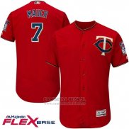 Camiseta Beisbol Hombre Minnesota Twins Joe Mauer Autentico Collection Flex Base Scarlet