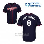 Camiseta Beisbol Hombre Minnesota Twins Kurt Suzuki 8 Azul Alterno Cool Base