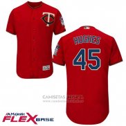Camiseta Beisbol Hombre Minnesota Twins Phil Hughes Scarlet Autentico Collection Flex Base Custom