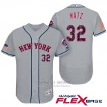 Camiseta Beisbol Hombre New York Mets 2017 Estrellas y Rayas Steven Matz Gris Flex Base