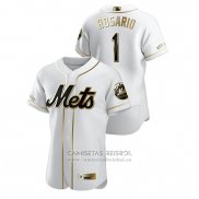 Camiseta Beisbol Hombre New York Mets Amed Rosario Golden Edition Autentico Blanco