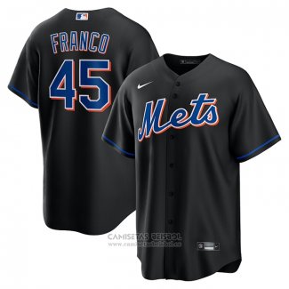 Camiseta Beisbol Hombre New York Mets John Franco 2022 Alterno Replica Negro