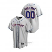 Camiseta Beisbol Hombre New York Mets Personalizada Replica Road Gris