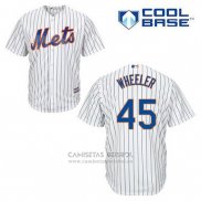 Camiseta Beisbol Hombre New York Mets Zack Wheeler 45 Blanco Primera Cool Base