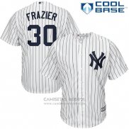 Camiseta Beisbol Hombre New York Yankees 30 Clint Frazier Blanco Primera Cool Base
