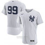 Camiseta Beisbol Hombre New York Yankees Aaron Judge Primera Autentico Blanco