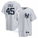 Camiseta Beisbol Hombre New York Yankees Gerrit Cole Primera Replica Blanco