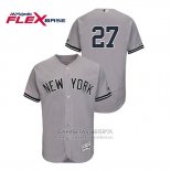 Camiseta Beisbol Hombre New York Yankees Giancarlo Stanton 150th Aniversario Patch Flex Base Gris