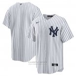 Camiseta Beisbol Hombre New York Yankees Primera Blank Replica Blanco