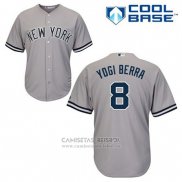 Camiseta Beisbol Hombre New York Yankees Yogi Berra 8 Gris Cool Base