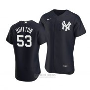 Camiseta Beisbol Hombre New York Yankees Zack Britton Alterno Autentico Azul