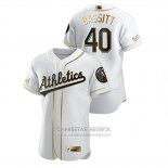 Camiseta Beisbol Hombre Oakland Athletics Chris Bassitt Golden Edition Autentico Blanco