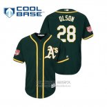 Camiseta Beisbol Hombre Oakland Athletics Matt Olson Cool Base Entrenamiento de Primavera 2019 Verde