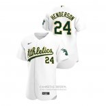 Camiseta Beisbol Hombre Oakland Athletics Rickey Henderson Autentico 2020 Primera Blanco