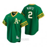 Camiseta Beisbol Hombre Oakland Athletics Starling Marte Cooperstown Collection Road Verde