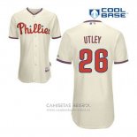 Camiseta Beisbol Hombre Philadelphia Phillies Chase Utley 26 Crema Alterno Cool Base
