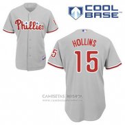 Camiseta Beisbol Hombre Philadelphia Phillies Dave Hollins 15 Gris Cool Base