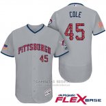 Camiseta Beisbol Hombre Pittsburgh Pirates 2017 Estrellas y Rayas Gerrit Cole Gris Flex Base