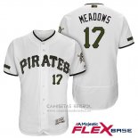 Camiseta Beisbol Hombre Pittsburgh Pirates Austin Meadows Blanco 2018 Primera Alterno Flex Base